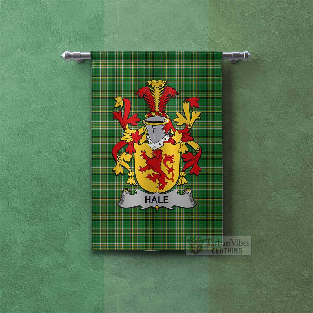 Tartan Vibes Clothing Hale Irish Clan Tartan Gonfalon, Tartan Banner with Coat of Arms