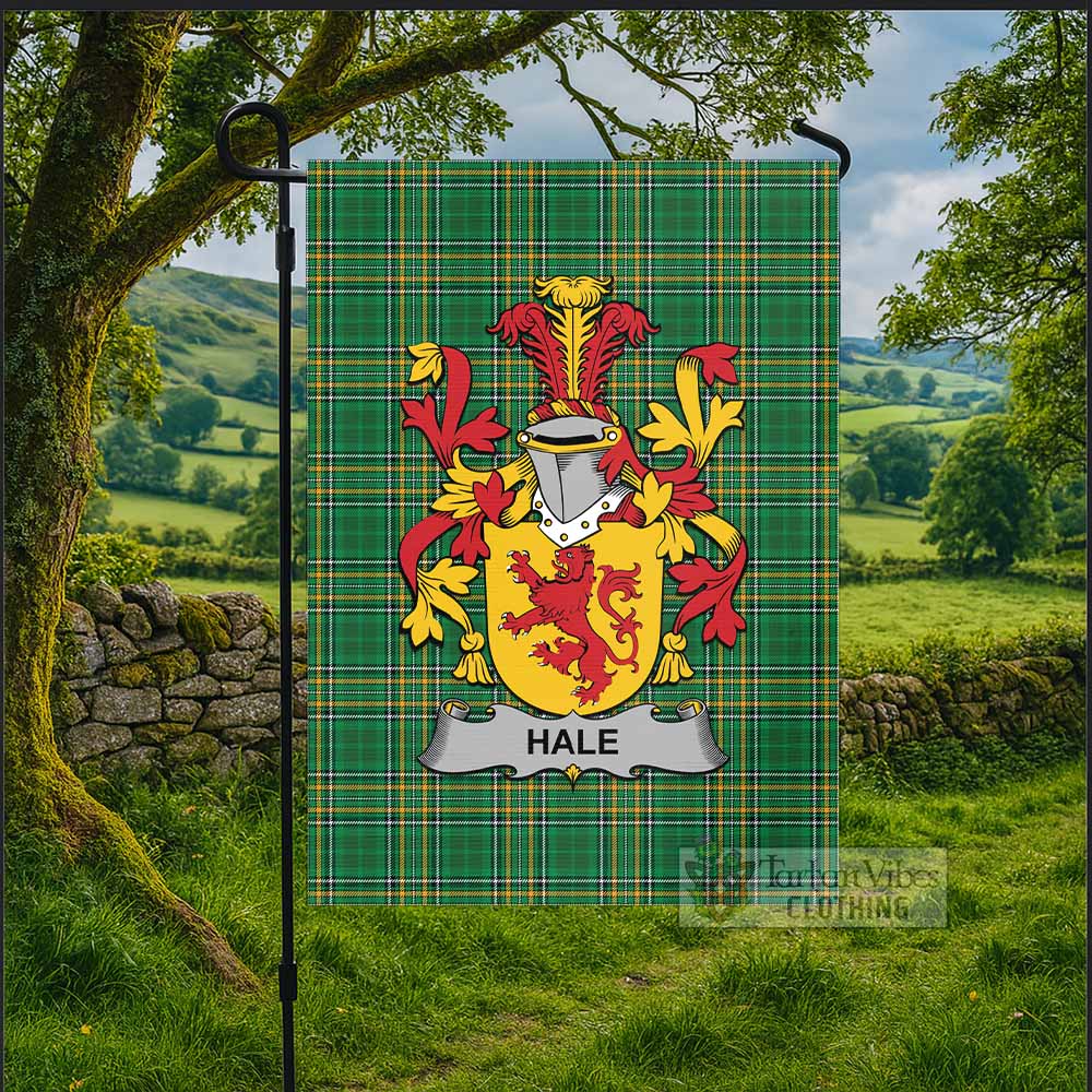 Hale Irish Clan Tartan Flag with Coat of Arms
