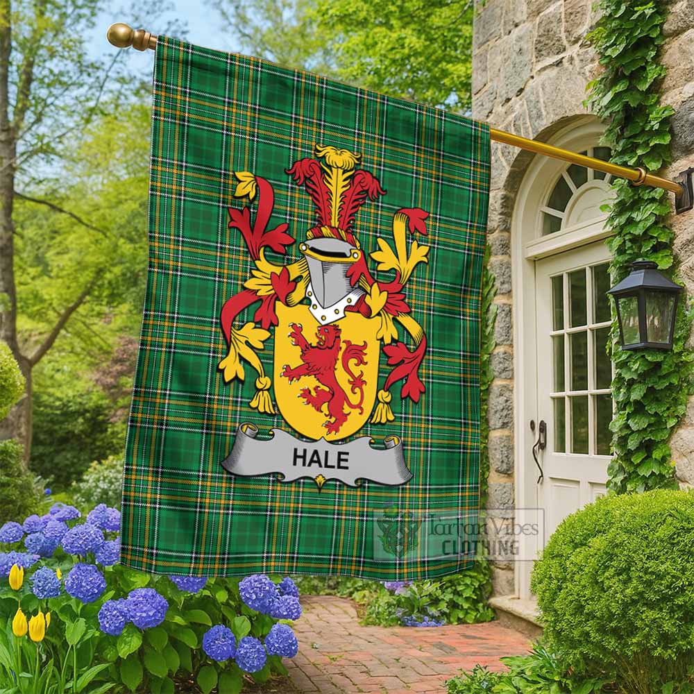 Hale Irish Clan Tartan Flag with Coat of Arms