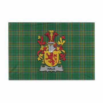 Tartan Vibes Clothing Hale Irish Clan Tartan House Flag with Coat of Arms