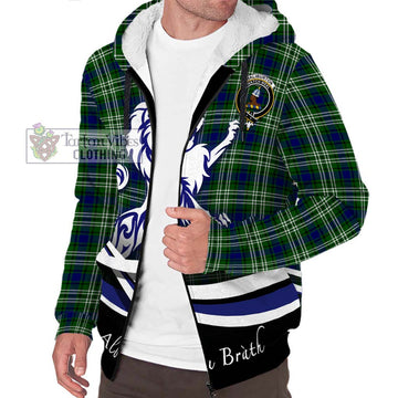 Haliburton Tartan Sherpa Hoodie with Alba Gu Brath Regal Lion Emblem Unisex S - Tartan Vibes Clothing