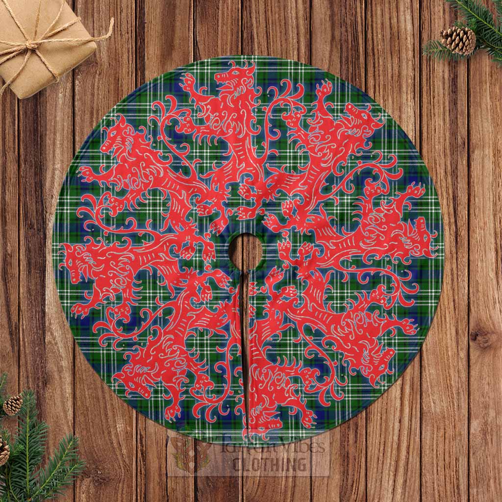 Haliburton Tartan Christmas Tree Skirt Lion Rampant Style Casual Tree Skirts - Tartan Vibes Clothing