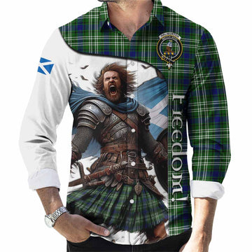 Haliburton Crest Tartan Long Sleeve Button Shirt Inspired by the Freedom of Scottish Warrior Men's Shirt S - Tartan Vibes Clothing