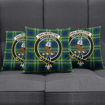 Haliburton Tartan Pillow Cover with Family Crest Rectangle Pillow Cover 51*91cm - Tartan Vibes Clothing