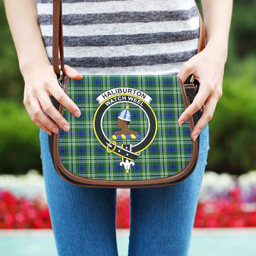 Haliburton Tartan Saddle Bag with Family Crest One Size 9.05*3.35*7.48 inch - Tartan Vibes Clothing