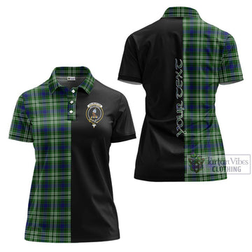 Haliburton Tartan Women's Polo Shirt with Family Crest and Half Of Me Style Women - Tartan Vibes Clothing