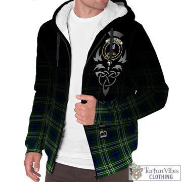 Haliburton Tartan Sherpa Hoodie Featuring Alba Gu Brath Family Crest Celtic Inspired Unisex - Tartan Vibes Clothing