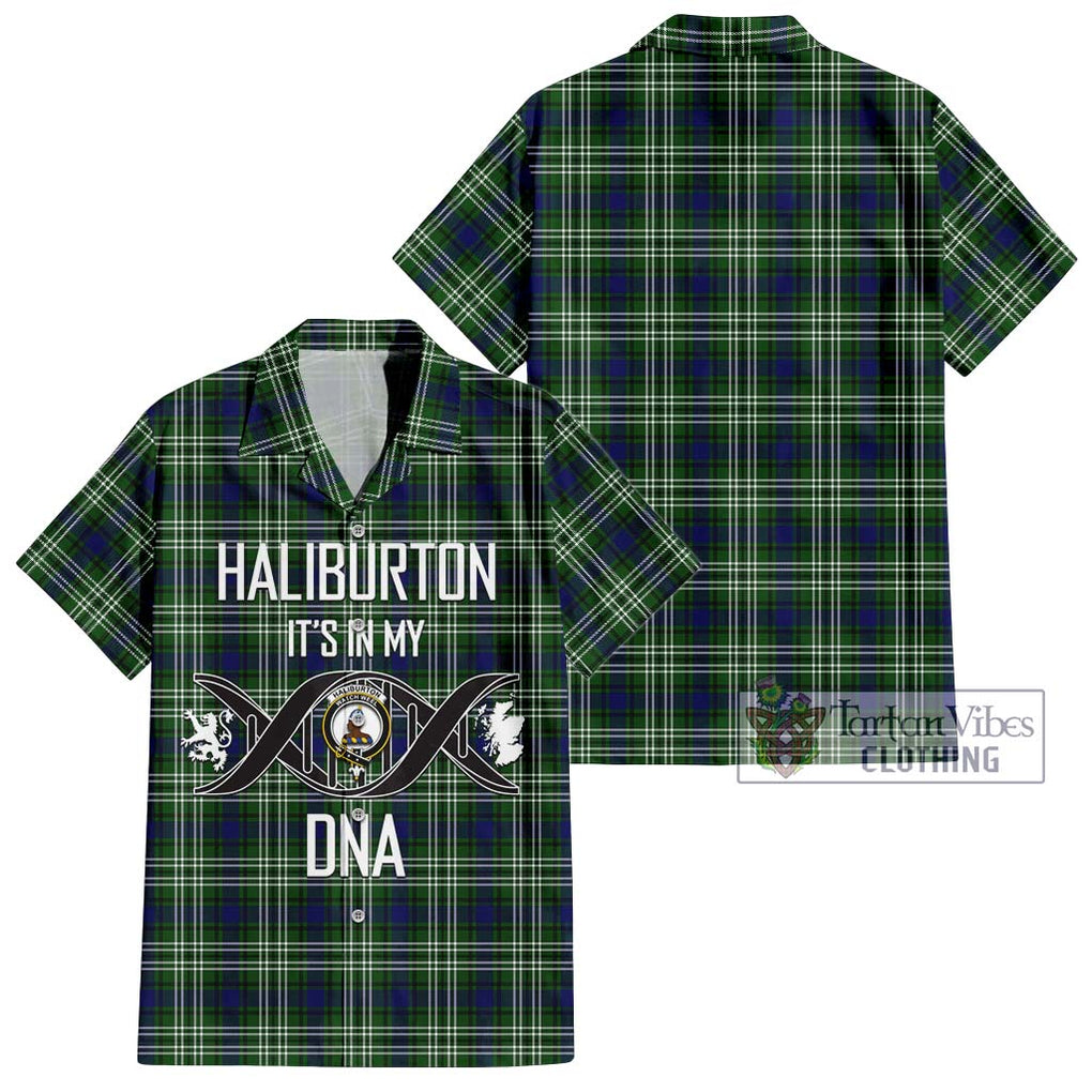 Haliburton Tartan Hawaiian Shirt with Family Crest DNA In Me Style Kid - Tartan Vibes Clothing