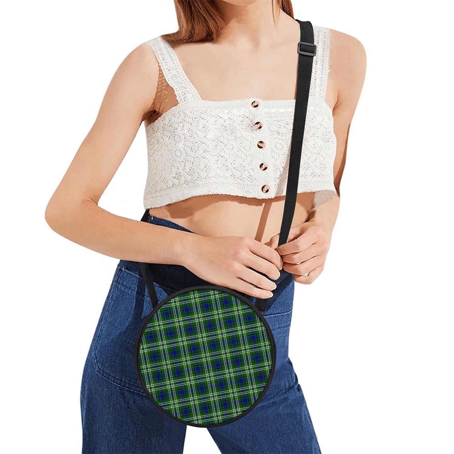 Haliburton Tartan Round Satchel Bags One Size 9*9*2.7 inch - Tartan Vibes Clothing