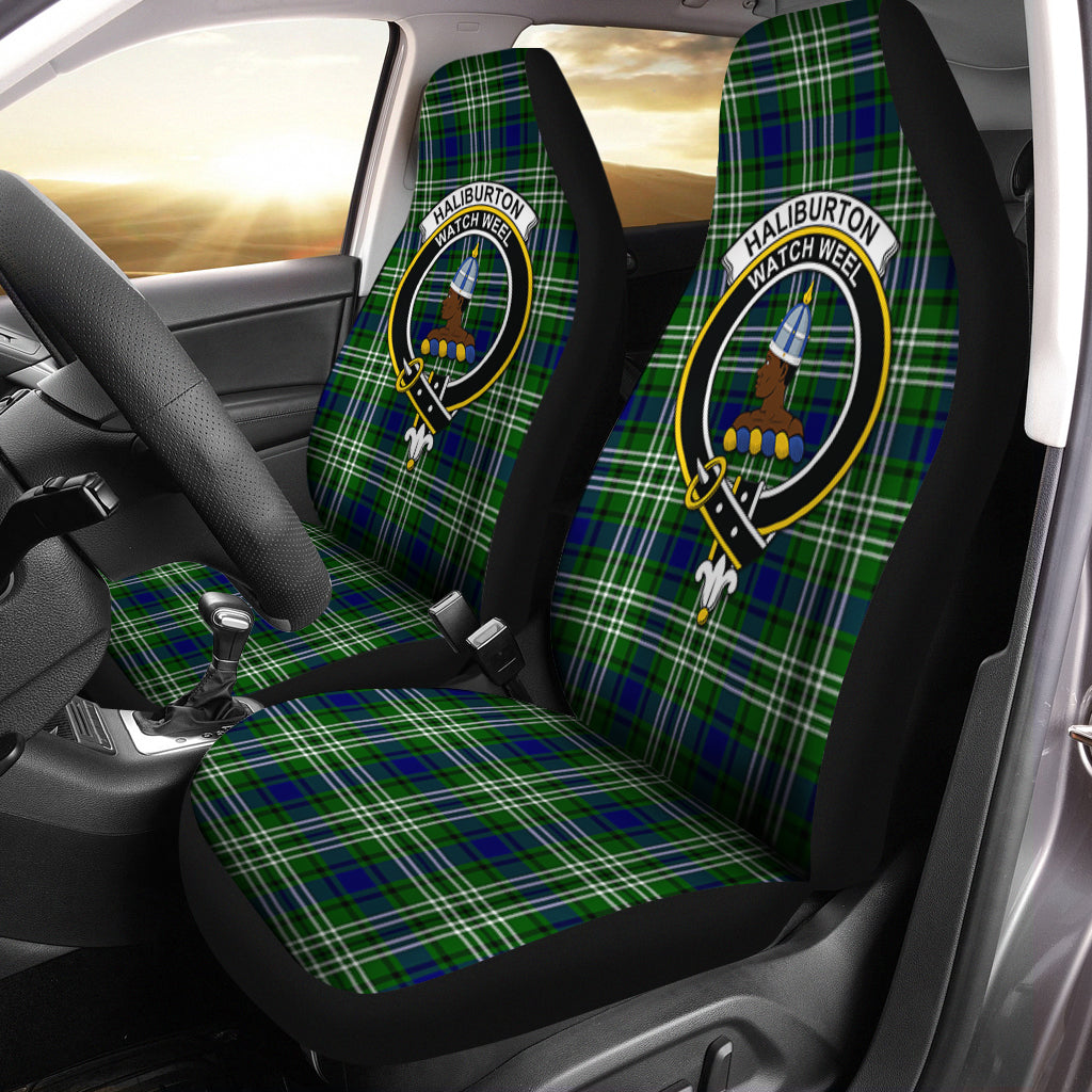 Haliburton Tartan Car Seat Cover with Family Crest One Size - Tartan Vibes Clothing