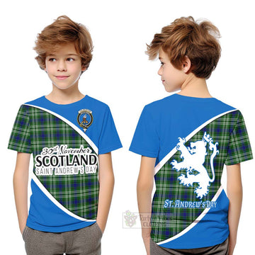 Haliburton Family Crest Tartan Kid T-Shirt Celebrate Saint Andrew's Day in Style Youth XL Size14 - Tartan Vibes Clothing