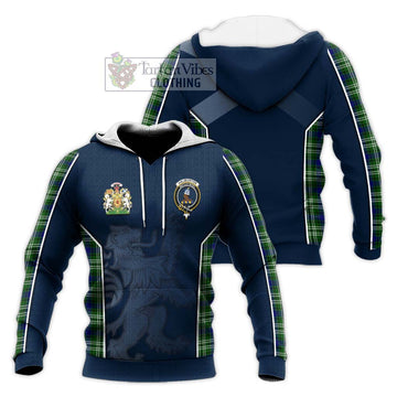 Haliburton Tartan Knitted Hoodie with Family Crest and Lion Rampant Vibes Sport Style Unisex Knitted Pullover Hoodie - Tartan Vibes Clothing