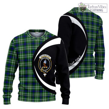 Haliburton Tartan Ugly Sweater with Family Crest Circle Style Unisex - Tartan Vibes Clothing