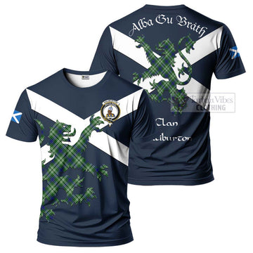 Haliburton Tartan Lion Rampant T-Shirt Proudly Display Your Heritage with Alba Gu Brath and Clan Name Kid's Shirt - Tartan Vibes Clothing