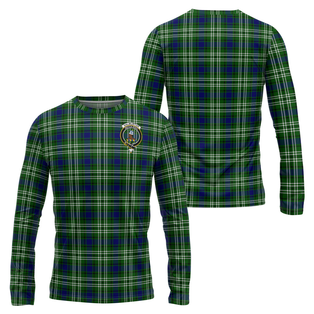 Haliburton Tartan Long Sleeve T-Shirt with Family Crest Unisex - Tartan Vibes Clothing
