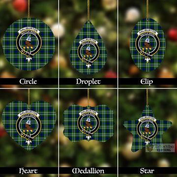 Haliburton Tartan Christmas Aluminium Ornament with Family Crest Aluminium - Tartan Vibes Clothing