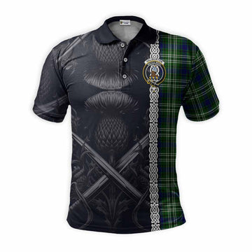 Haliburton Tartan Polo Shirt with Family Crest Cross Sword Thistle Celtic Vibes Kid - Tartan Vibes Clothing