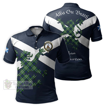 Haliburton Tartan Lion Rampant Polo Shirt Proudly Display Your Heritage with Alba Gu Brath and Clan Name Kid - Tartan Vibes Clothing