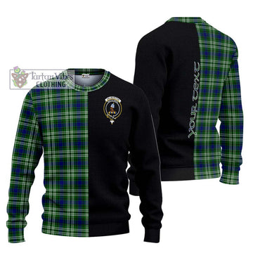 Haliburton Tartan Ugly Sweater with Family Crest and Half Of Me Style Unisex - Tartan Vibes Clothing