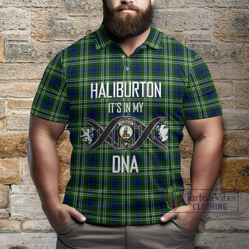 Haliburton Tartan Polo Shirt with Family Crest DNA In Me Style Kid - Tartan Vibes Clothing