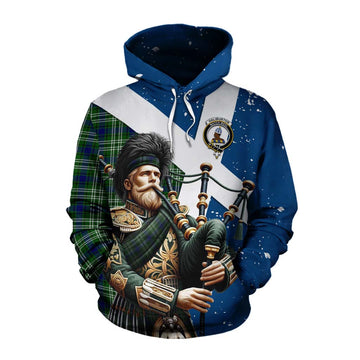 Haliburton Tartan Cotton Hoodie with Family Crest Scottish Bagpiper Vibes Pullover Hoodie XS - Tartan Vibes Clothing