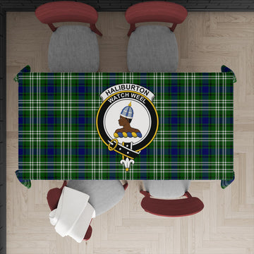 Haliburton Tartan Tablecloth with Family Crest XL 57.1"x70.9"(145x180cm) - Tartan Vibes Clothing