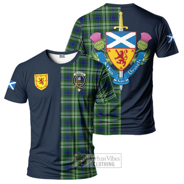 Haliburton Tartan T-Shirt Alba with Scottish Lion Royal Arm Half Style Kid's Shirt - Tartan Vibes Clothing