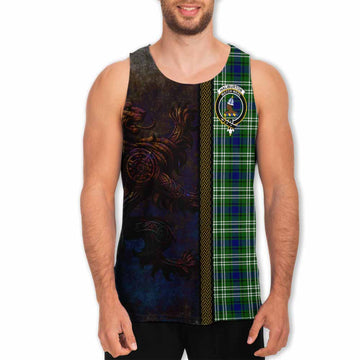 Haliburton Tartan Family Crest Men's Tank Top Alba Gu Brath Be Brave Lion Ancient Style