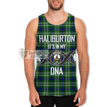 Haliburton Tartan Men's Tank Top with Family Crest DNA In Me Style Men - Tartan Vibes Clothing