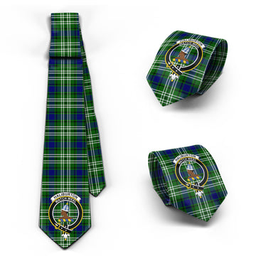 Haliburton Tartan Classic Necktie with Family Crest Necktie One Size - Tartan Vibes Clothing
