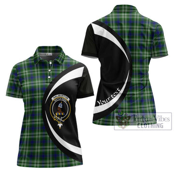 Haliburton Tartan Women's Polo Shirt with Family Crest Circle Style Women - Tartan Vibes Clothing