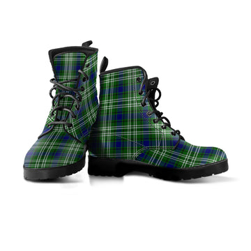 Haliburton Tartan Leather Boots Men' Boots - Tartan Vibes Clothing
