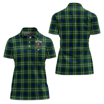 Haliburton Tartan Polo Shirt with Family Crest For Women Women - Tartan Vibes Clothing