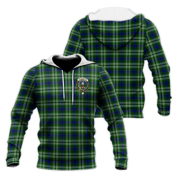 Haliburton Tartan Knitted Hoodie with Family Crest Unisex Knitted Pullover Hoodie - Tartan Vibes Clothing