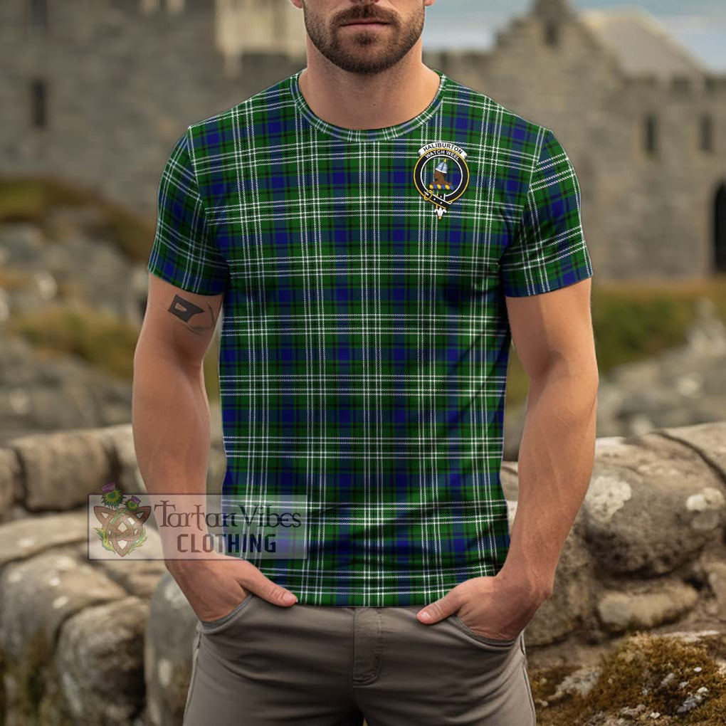 Haliburton Tartan Cotton T-Shirt with Family Crest Kid's Shirt - Tartan Vibes Clothing