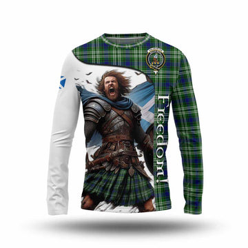 Haliburton Crest Tartan Long Sleeve T-Shirt Inspired by the Freedom of Scottish Warrior Unisex - Tartan Vibes Clothing
