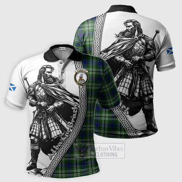 Haliburton Tartan Clan Crest Polo Shirt with Highlander Warrior Celtic Style Kid - Tartan Vibes Clothing