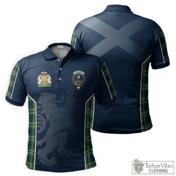 Haliburton Tartan Men's Polo Shirt with Family Crest and Lion Rampant Vibes Sport Style Kid - Tartan Vibes Clothing
