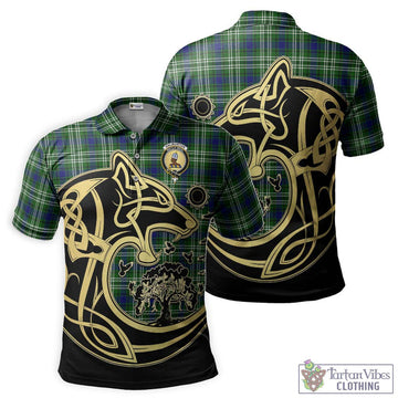 Haliburton Tartan Polo Shirt with Family Crest Celtic Wolf Style Kid - Tartan Vibes Clothing
