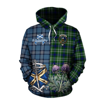 Haliburton Tartan Cotton Hoodie Happy St. Andrew's Day Half Tartan Style Pullover Hoodie XS - Tartan Vibes Clothing