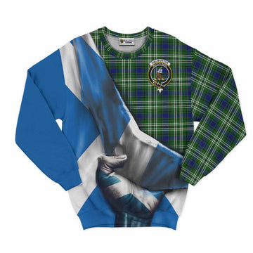 Haliburton Tartan Sweatshirt with Family Crest Scotland Patriotic Style Unisex - Tartan Vibes Clothing