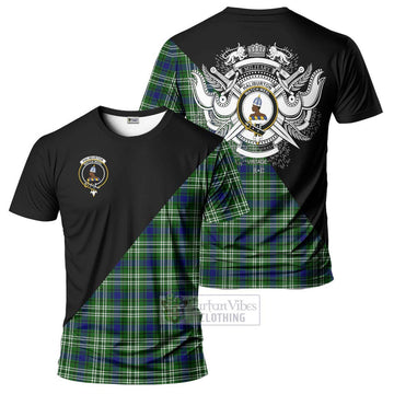 Haliburton Tartan T-Shirt with Family Crest and Military Logo Style Kid's Shirt - Tartan Vibes Clothing