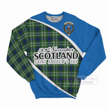 Haliburton Family Crest Tartan Sweatshirt Celebrate Saint Andrew's Day in Style Unisex - Tartan Vibes Clothing