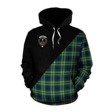 Haliburton Tartan Cotton Hoodie with Family Crest and Military Logo Style Pullover Hoodie XS - Tartan Vibes Clothing