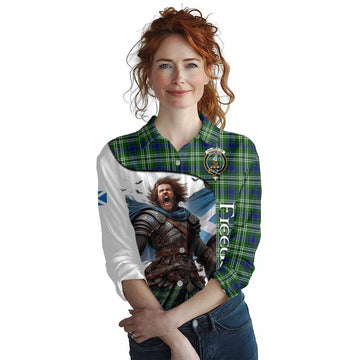 Haliburton Crest Tartan Women's Casual Shirt Inspired by the Freedom of Scottish Warrior Female - Tartan Vibes Clothing