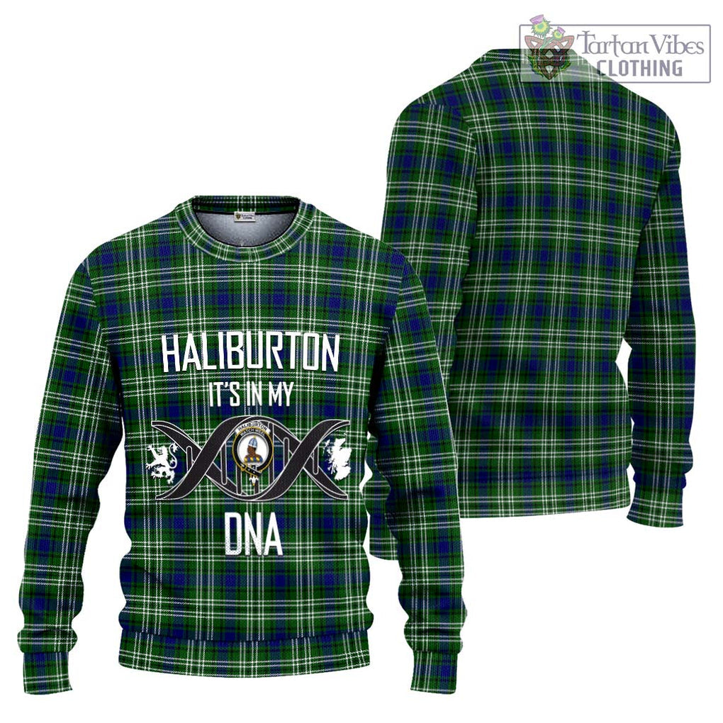 Haliburton Tartan Ugly Sweater with Family Crest DNA In Me Style Unisex - Tartan Vibes Clothing