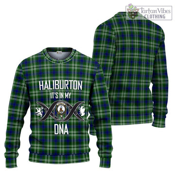 Haliburton Tartan Ugly Sweater with Family Crest DNA In Me Style Unisex - Tartan Vibes Clothing