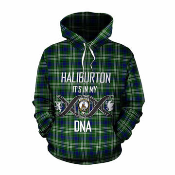 Haliburton Tartan Cotton Hoodie with Family Crest DNA In Me Style Pullover Hoodie XS - Tartan Vibes Clothing
