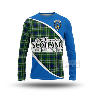 Haliburton Family Crest Tartan Long Sleeve T-Shirt Celebrate Saint Andrew's Day in Style Unisex - Tartan Vibes Clothing