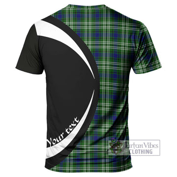 Haliburton Tartan T-Shirt with Family Crest Circle Style - Tartan Vibes Clothing